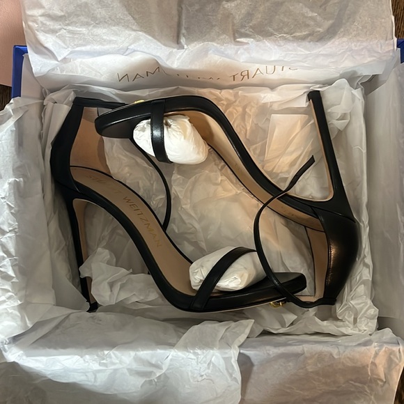 Stuart Weitzman “NudistSong” Black Leather Sandals main image 0